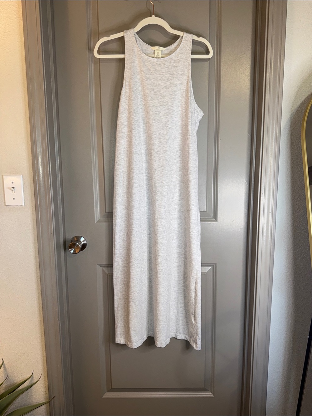 H&M Light Gray Sleeveless Maxi Tank Dress